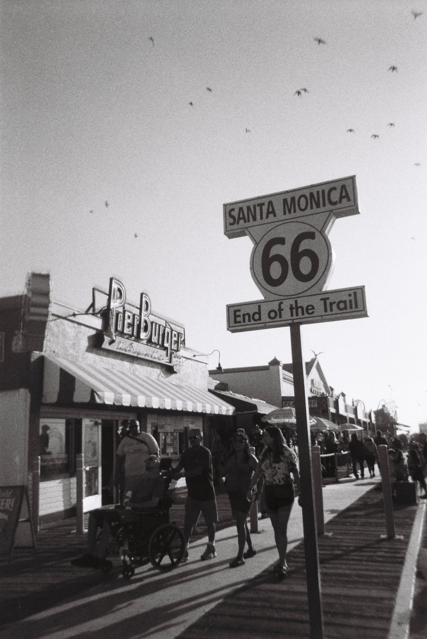 B&W Santa Monica Pier Film Print