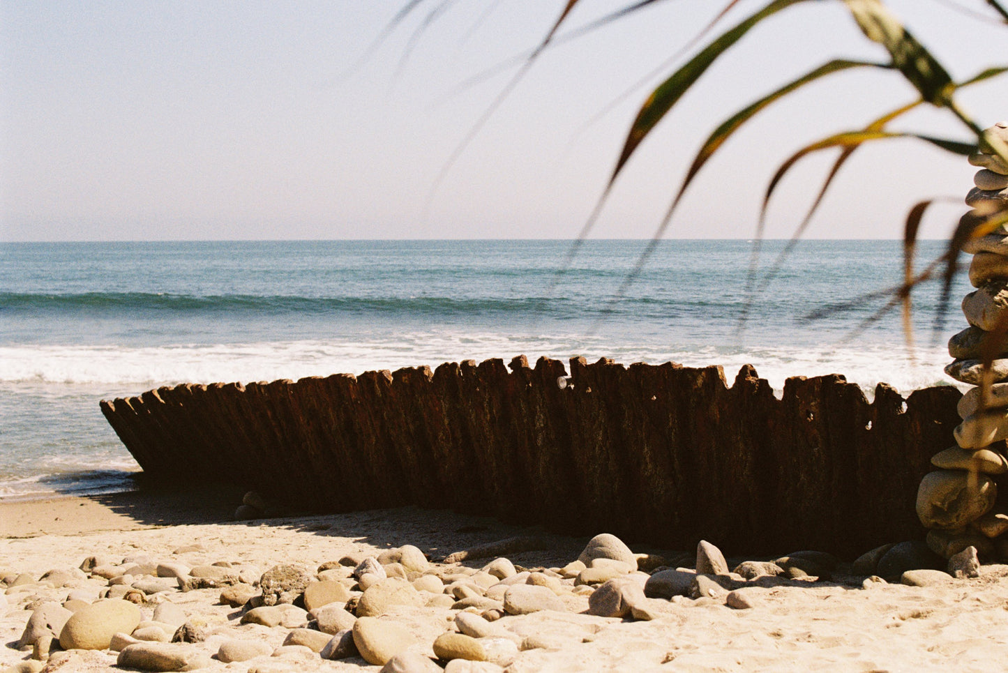 Malibu Wooden Beach Fence Film Print