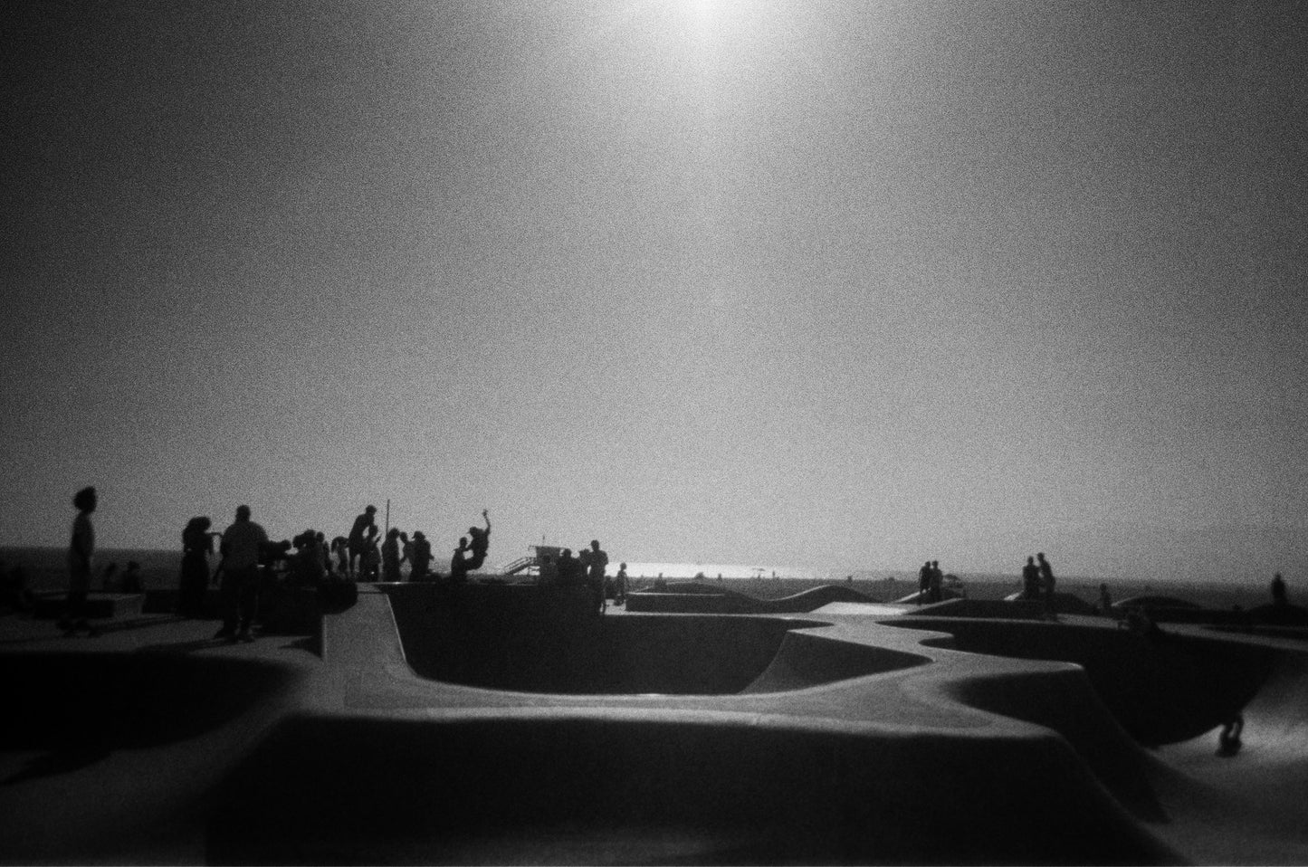 Black and White Venice Beach Skatepark Film Print