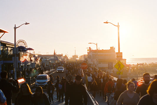 Santa Monica Pier During Golden Hour Film Print