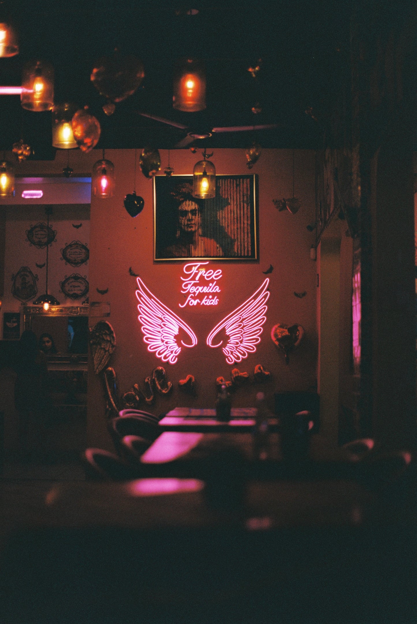 Free Tequila For Kids Sign in Cabo San Lucas, Mexico Film Print