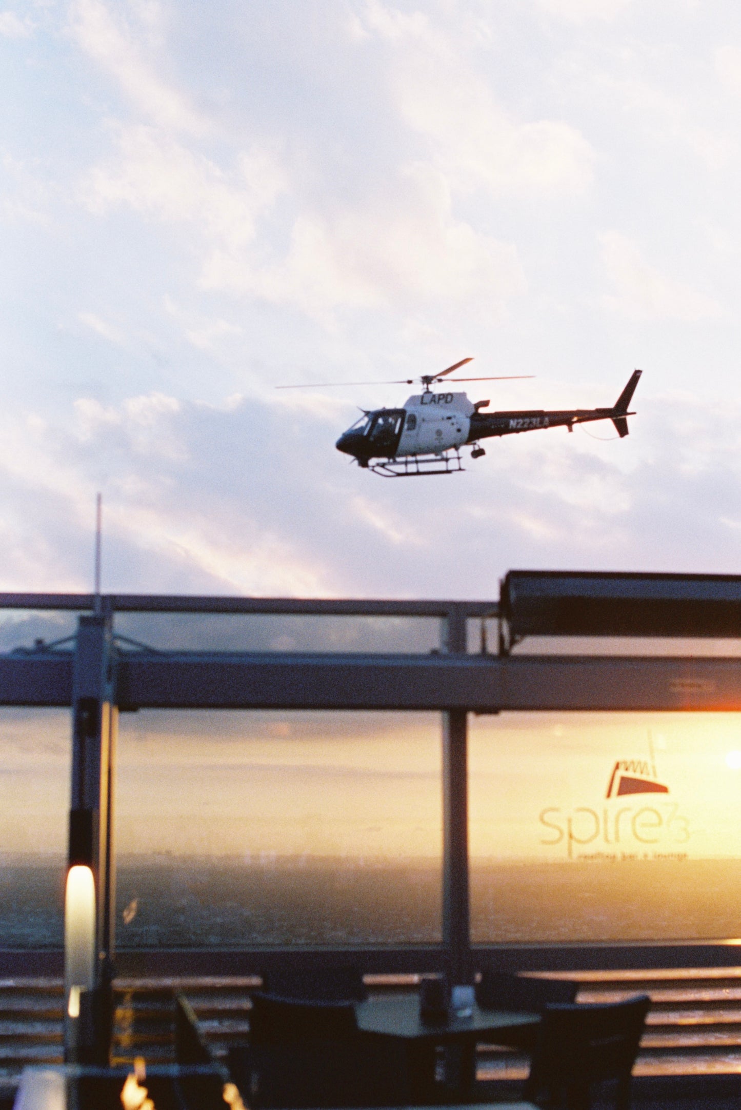 Helicopter Over Downtown Los Angeles Film Print