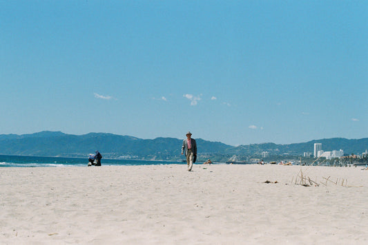 Man in Suit Before Venice Beach Film Print
