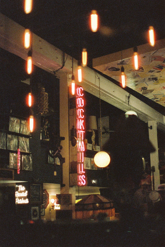 Cocktails Neon Sign Film Print